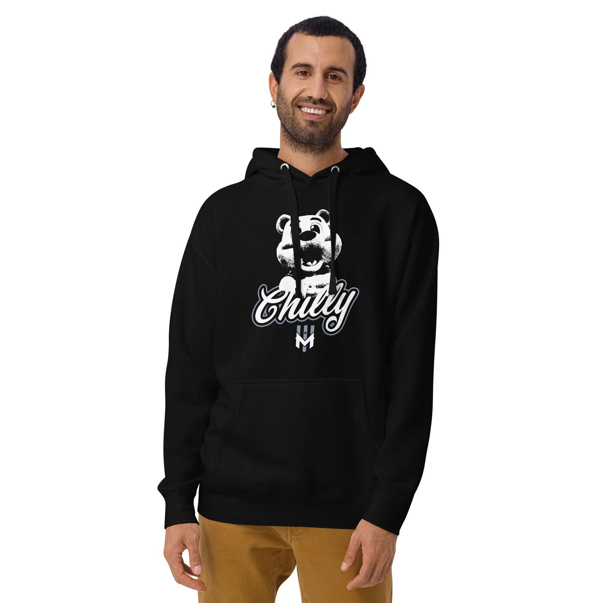 Wind Chill Black "Chilly the Mascot" Hooded Sweatshirt hi