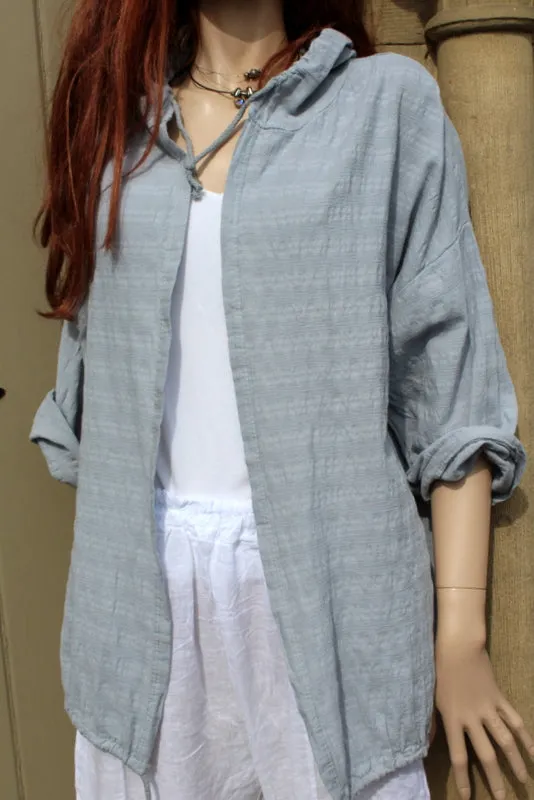 Womens Italian Meshy Cotton Casual Drawstring Hooded Top(was £25)